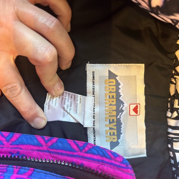 OBERMEYER VINTAGE SKI SNOW JACKET Woman’s size 10 bright neon 80s 90s retro - Picture 3 of 15